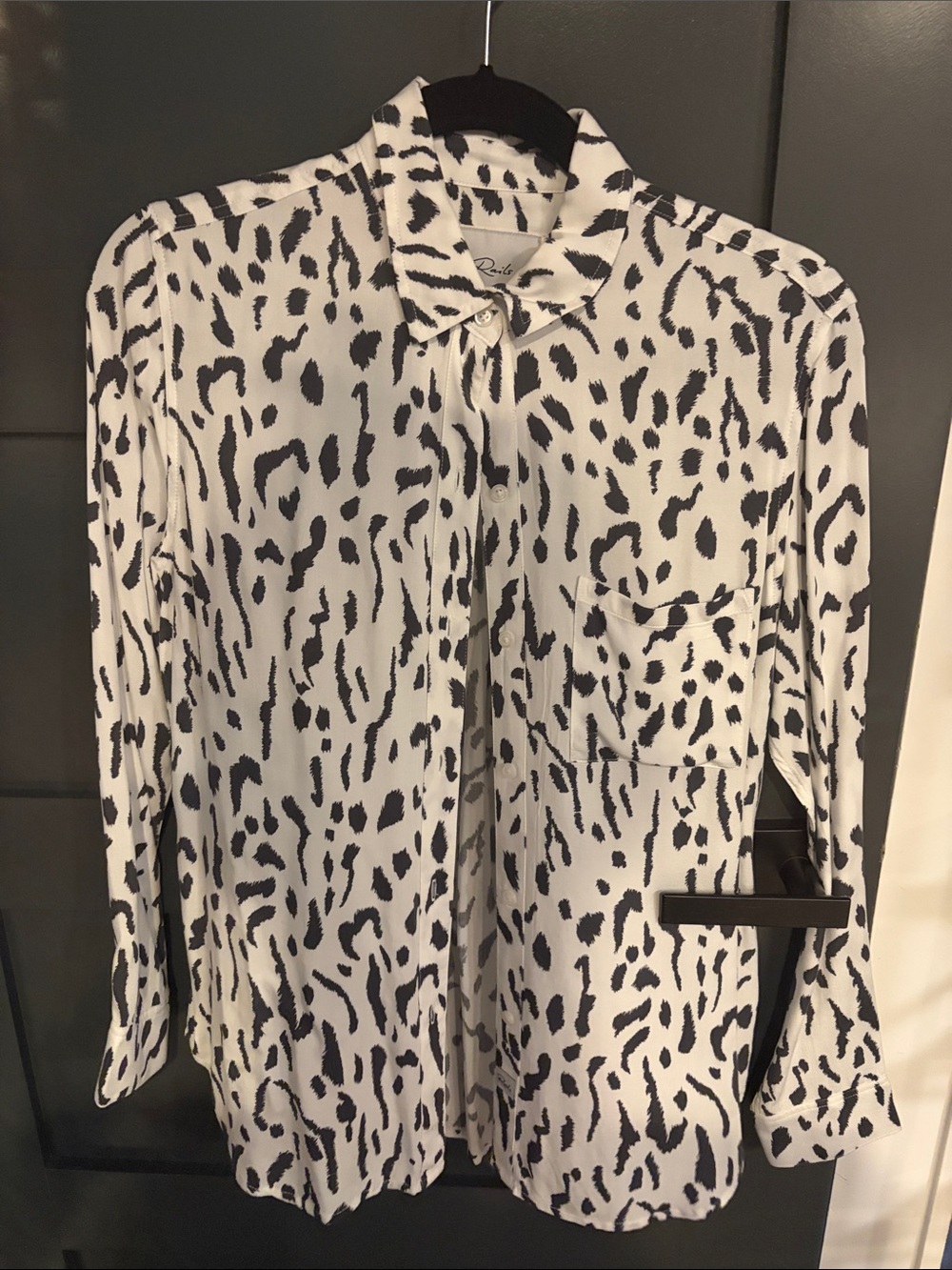 Rails Black and White Leopard Print Button-Down Shirt